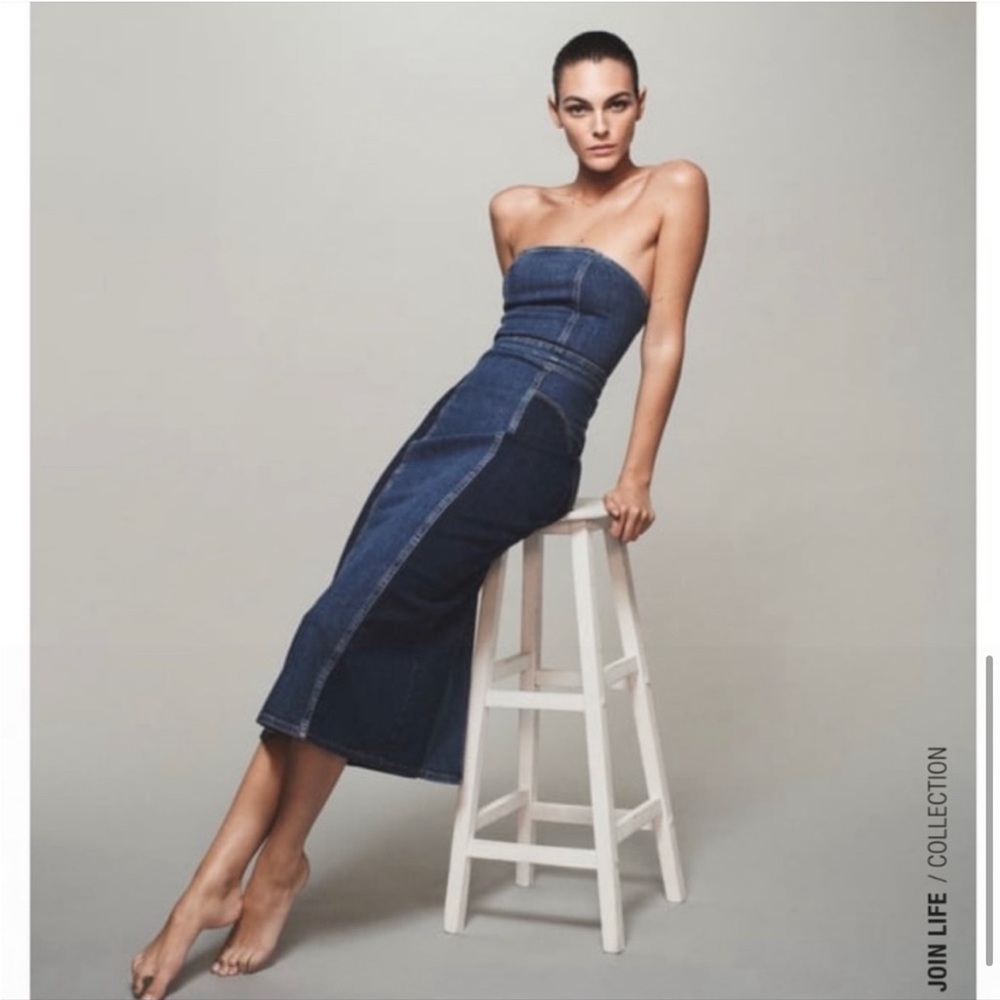 ZARA PATCHWORK DENIM DRESS - Picture 5 of 5